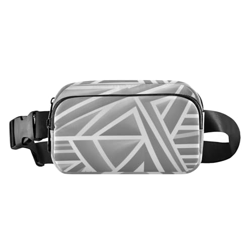 Abstrakte Kunst Geometic Grey Trendy Waist Pack Crossbody Bag für Damen Herren Teenager Mehrzweck-Umhängetasche mit verstellbarem Riemen für Reisen, Laufen, Wandern von aidingzhi
