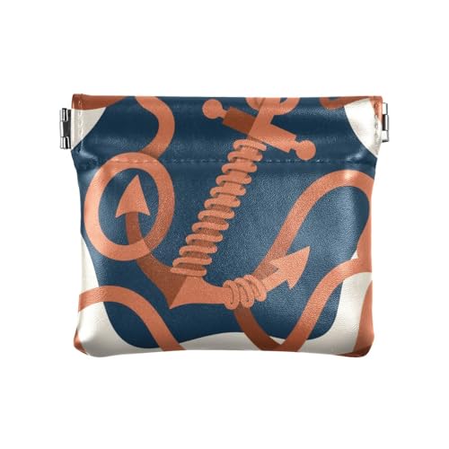 Abstrakte Kunst Ozeanbraun Damen Leder Münzgeldbörse Einzigartige Kartenetuis Geld Organizer für Frauen Jungen Mädchen von aidingzhi