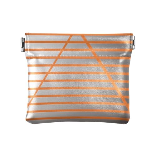 Abstrakte Kunstlinien, Dreieck, orange/grau, kleine Leder-Münzgeldbörse, einzigartiger Schmuck für Männer und Frauen, Reisen von aidingzhi