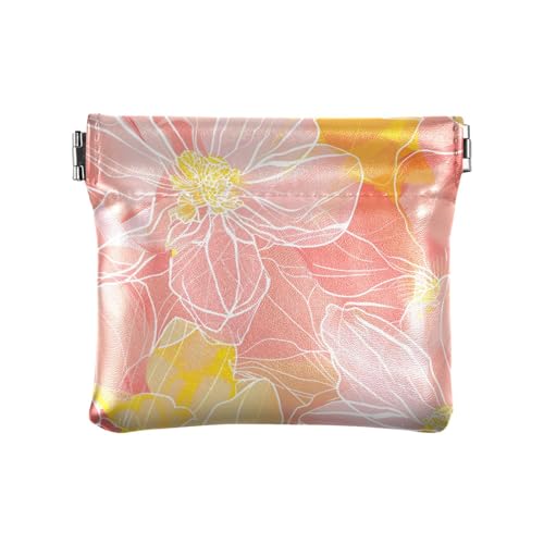 Abstrakte helle Blumen Damen Kleine Leder Münzbörse Geldbörse Niedlich Mini Kartenhalter Geldbörse für Mädchen Damen Handtasche von aidingzhi
