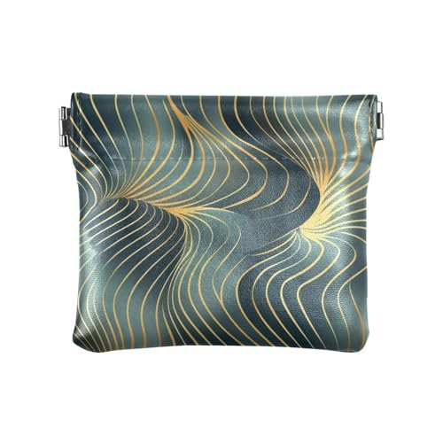 Abstrakte kleine Münzgeldbörse aus PU-Leder, einzigartige Mini-Kosmetiktasche für Mädchen und Damen von aidingzhi