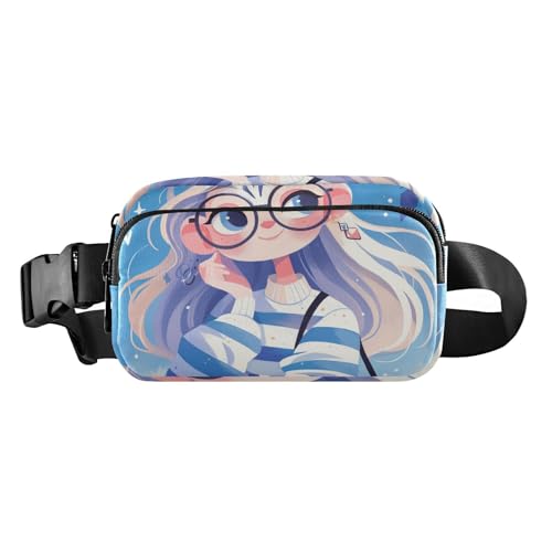 Animal Girl Simple Art Modische Crossbody-Tasche für Männer und Frauen, wasserdicht, Croose-Body Geldbörse mit verstellbarem Riemen für Reisen, Fitnessstudio, Arbeit von aidingzhi