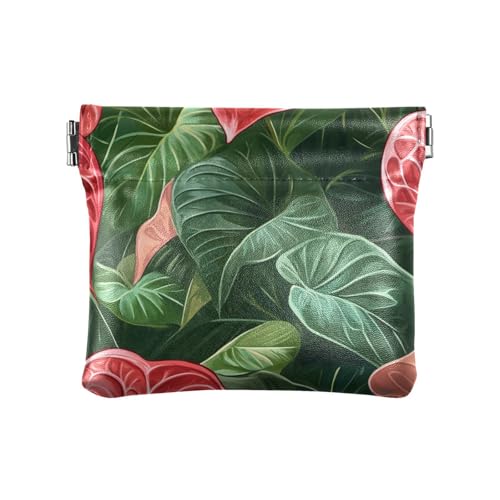 Anthurium Geldbörse aus PU-Leder, einzigartige Mini-Münzgeldbörse für Mädchen, Damen, Handtasche von aidingzhi