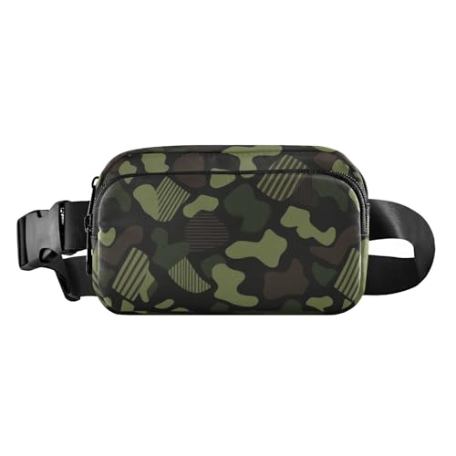Armee-Camouflage-Bauchtasche für Damen, Herren, Teenager, kleine Umhängetasche, Gürteltasche mit verstellbarem Gurt, für Radfahren, Wandern, Fitnessstudio von aidingzhi