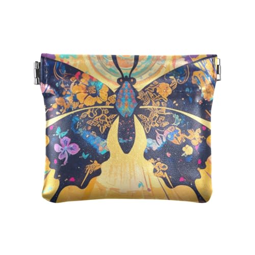 Art Asthetic Schmetterling Damen Kleine Leder Münzgeldbörse Fancy Card Schlüssel Organizer für Frauen Mädchen von aidingzhi