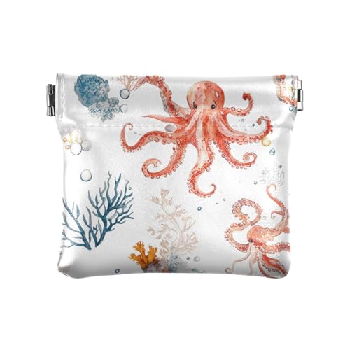 Art Big Animal Sea White Damen Kleingeldbörse Leder Kleingeld Geldbörse Wasserdicht Reisezubehör für Frauen, Art Big Animal Sea White, Dekoration von aidingzhi