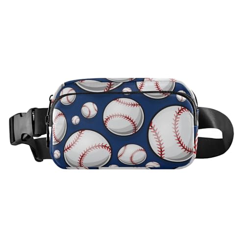 Baseball-Umhängetasche, Hüfttasche für Damen, Herren, Teenager, Mehrzweck-Crossbody-Sporttasche mit verstellbarem Riemen, für Reisen, Urlaub, Laufen, Blau und Weiß Baseball-Umhängetasche, Hüfttasche für Damen, Herren, Teenager, Mehrzweck-Crossbody-Sporttasche mit verstellbarem Riemen, für Reisen, Urlaub, Laufen, Blau und Weiß von aidingzhi
