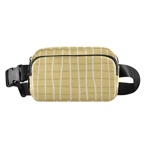 Bauchtasche mit abstrakten Streifen, kariert, modisch, für Damen und Herren, große Kapazität, mit verstellbarem Riemen, für Einkaufen, Sport, Arbeit von aidingzhi