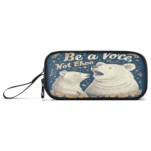 Be A Voice White Bear Nylon-Stift-Aufbewahrungstasche, große Kapazität, Reißverschluss, Federmäppchen, Schreibwaren-Organizer für College, Erwachsene Be A Voice White Bear Nylon-Stift-Aufbewahrungstasche, große Kapazität, Reißverschluss, Federmäppchen, Schreibwaren-Organizer für College, Erwachsene von aidingzhi