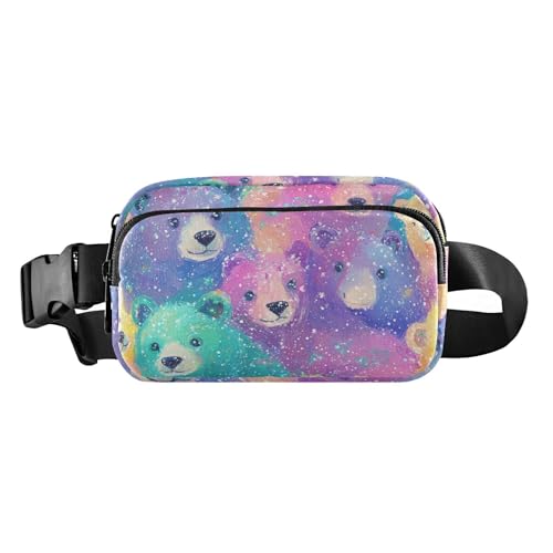Bears bunte glitzernde modische Hüfttasche für Damen, Herren, Teenager, große Kapazität, Crossbody-Tasche mit verstellbarem Gurt, für Radfahren, Wandern, Fitnessstudio von aidingzhi