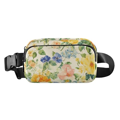 Beauty-Crossbody-Tasche mit Frühlingsblumen, Gelb, trendige Umhängetasche, Hüfttasche für Damen, Herren, Teenager, Mehrzweck-Brusttasche, Gürteltasche mit verstellbarem Gurt, für Reisen, Laufen von aidingzhi