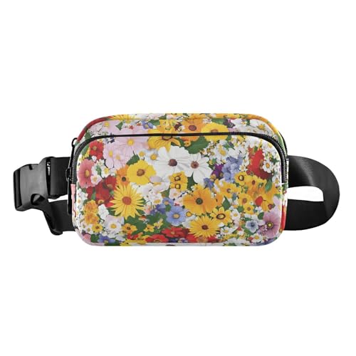 Beauty Spring Flowers Montana Bitterroot_76903_3 modische Bauchtasche für Damen und Herren, Mini-Umhängetasche, Gürteltasche mit verstellbarem Riemen für Shopping, Sport, Arbeit von aidingzhi