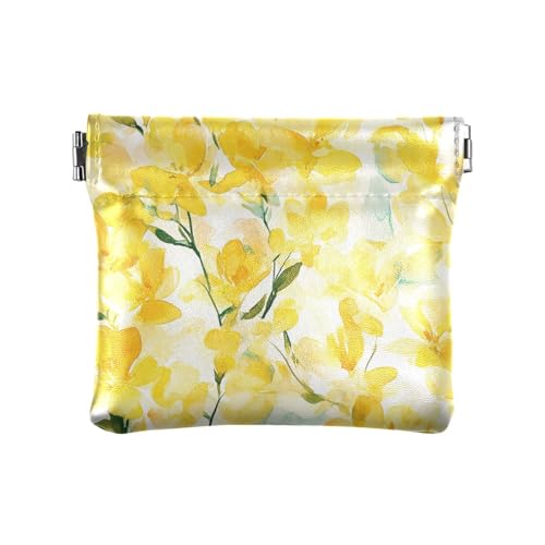 Beauty Spring Flowers Yellow PU Leather Change Purse Convenient Mini Cosmetic Case for Girls Ladies Handbag von aidingzhi