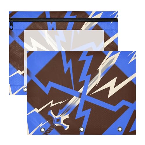 Binder-Federmäppchen mit 3 verstärkten Ösen, Taschenordner für 3 Ringe, 2 Stück, Lehrer, Klassenzimmer, abstrakte Kunst, Beleuchtung, Blau / Schwarz Binder-Federmäppchen mit 3 verstärkten Ösen, Taschenordner für 3 Ringe, 2 Stück, Lehrer, Klassenzimmer, abstrakte Kunst, Beleuchtung, Blau / Schwarz von aidingzhi