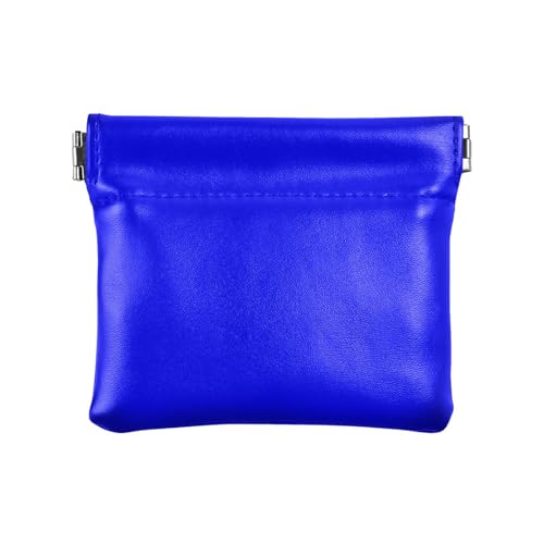 Blaue einfarbige Damen-Geldbörse aus reinem Leder, klein, tragbar, Schmuck für Frauen, Jungen, Mädchen von aidingzhi