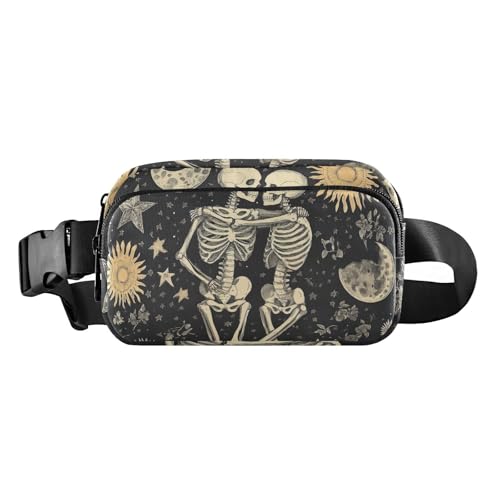 Boho-Gürteltasche mit Totenköpfen, stilvolle Umhängetasche für Damen und Herren, kleine Bauchtasche mit verstellbarem Riemen für Reisen, Laufen, Wandern Boho-Gürteltasche mit Totenköpfen, stilvolle Umhängetasche für Damen und Herren, kleine Bauchtasche mit verstellbarem Riemen für Reisen, Laufen, Wandern von aidingzhi