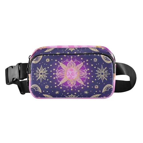 Boho Purple Mystery Moon Stilvolle Gürteltasche für Damen, Herren, Teenager, Mini-Umhängetasche, Sporttasche mit verstellbarem Riemen für Workout, Laufen, Wandern von aidingzhi