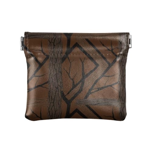 Braune Bäume Äste Frauen Leder Bargeld Geldbörse Tragbare Mini Kosmetiktasche für Männer Frauen Reisen von aidingzhi