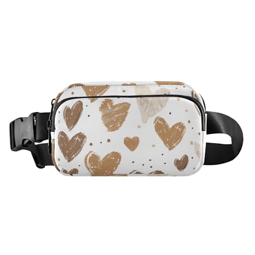 Braune Herz-trendige Bauchtasche für Männer und Frauen, kleine Schlinge, Brusttasche mit verstellbarem Gurt, für Reisen, Einkaufen, Laufen Braune Herz-trendige Bauchtasche für Männer und Frauen, kleine Schlinge, Brusttasche mit verstellbarem Gurt, für Reisen, Einkaufen, Laufen von aidingzhi