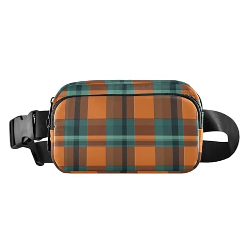 Buffalo Gürteltasche mit Karomuster, für Damen und Herren, wasserabweisend, mit verstellbarem Gurt, für Reisen, Urlaub, Laufen von aidingzhi