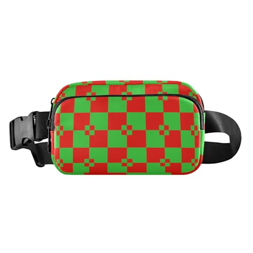 Buffalo karierte Gürteltasche für Damen, Herren, Teenager, große Kapazität, Anti-Diebstahl, Hüfttasche mit verstellbarem Gurt, für Shopping, Sport, Arbeit, Rot / Grün Buffalo karierte Gürteltasche für Damen, Herren, Teenager, große Kapazität, Anti-Diebstahl, Hüfttasche mit verstellbarem Gurt, für Shopping, Sport, Arbeit, Rot / Grün von aidingzhi