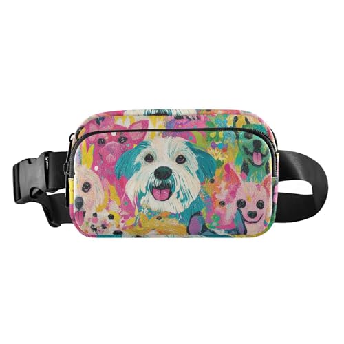 Bunte Gürteltasche für Damen und Herren, kleine Umhängetasche mit verstellbarem Riemen für Reisen, Laufen, Wandern von aidingzhi