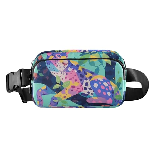 Bunte Leoparden-Bauchtasche für Damen und Herren, wasserdichte Brusttasche mit verstellbarem Gurt für Reisen, Urlaub, Laufen Bunte Leoparden-Bauchtasche für Damen und Herren, wasserdichte Brusttasche mit verstellbarem Gurt für Reisen, Urlaub, Laufen von aidingzhi