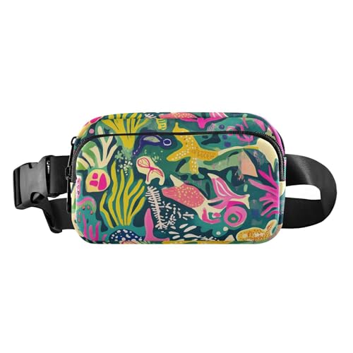 Bunte Pflanzen, modische Umhängetasche, Hüfttasche für Damen, Herren, Teenager, wasserdicht, Crossbody-Tasche mit verstellbarem Riemen für Radfahren, Wandern, Fitnessstudio von aidingzhi