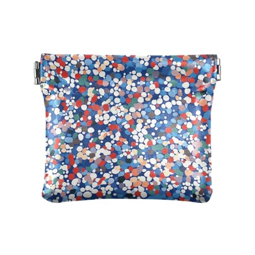 Bunte Punkte, abstrakte Damen-Geldbörse aus Leder, Münzgeldbörse, niedliche Mini-Münzgeldbörse für Mädchen, Frauen von aidingzhi