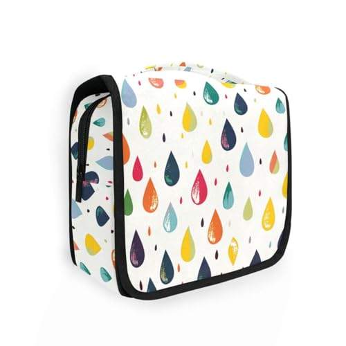Bunte flache Regentropfen-Kosmetiktasche mit Aufhängehaken, wasserdichte Make-up-Tasche für Damen, Reisegröße, Zubehör Bunte flache Regentropfen-Kosmetiktasche mit Aufhängehaken, wasserdichte Make-up-Tasche für Damen, Reisegröße, Zubehör von aidingzhi