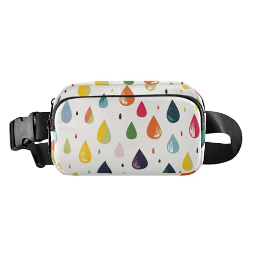 Bunte flache Regentropfen-Umhängetasche, Hüfttasche für Damen, Herren, Teenager, wasserdichte Gürteltasche mit verstellbarem Riemen für Reisen, Einkaufen, Laufen von aidingzhi