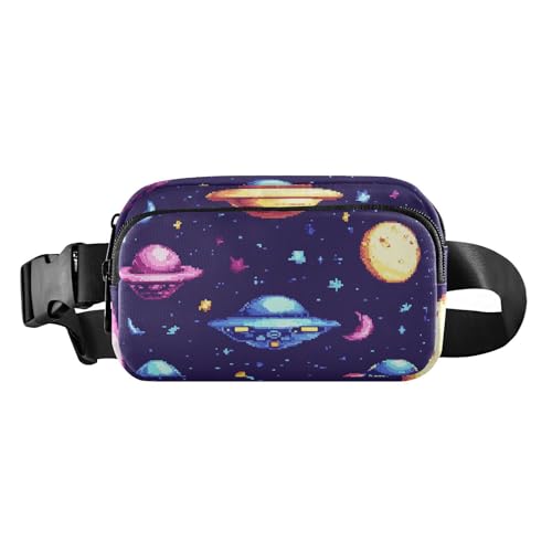 Bunte handbemalte Umhängetasche mit Planeten-Universum, stilvolle Umhängetasche für Männer und Frauen, wasserabweisend, mit verstellbarem Gurt, für Einkaufen, Sport, Arbeit von aidingzhi