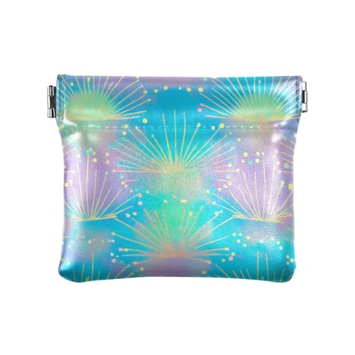 Buntes Feuerwerk, verträumtes PU-Leder, Münzgeldbörse, einzigartige Karten-Schlüssel-Organizer für Frauen und Mädchen, Buntes Feuerwerk, verträumt, Dekoration von aidingzhi