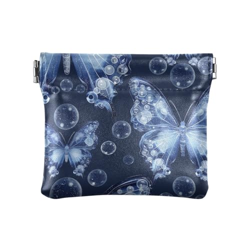 Butterflies Damen Leder Münzgeldbörse Wasserdicht Make-up Tasche Wechselgeldbörse für Frauen Jungen Mädchen von aidingzhi