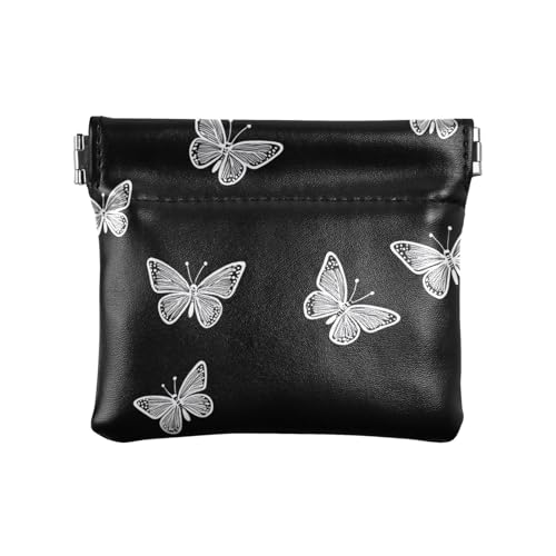 Butterfly Simple Minimalist Damen Kleine Leder Münzbörse Praktische Mini Kosmetiktasche für Frauen von aidingzhi