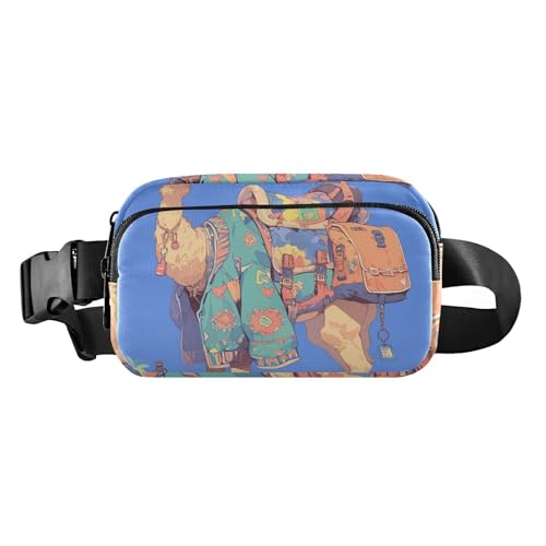 Camel Simple Summer Trendy Waist Pack Crossbody Bag für Damen Herren Kleine Gürteltasche mit verstellbarem Gurt für Radfahren, Wandern, Fitnessstudio von aidingzhi