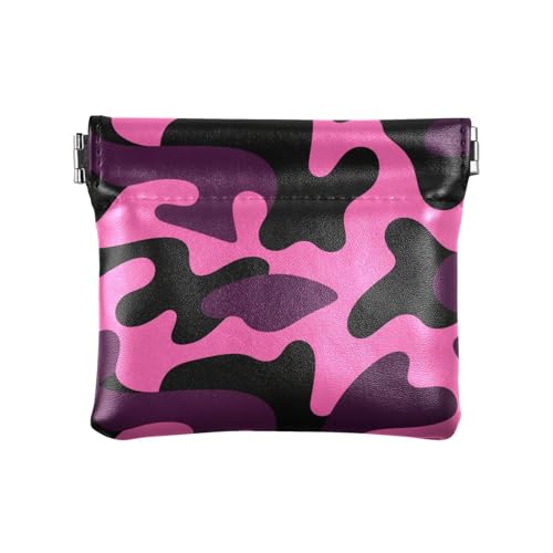 Camouflage Schwarz Rosa Damen Leder Münzgeldbörse Geldbörse Geldbörse Bequem Kleingeld Geldbörse für Männer Frauen Reisen von aidingzhi