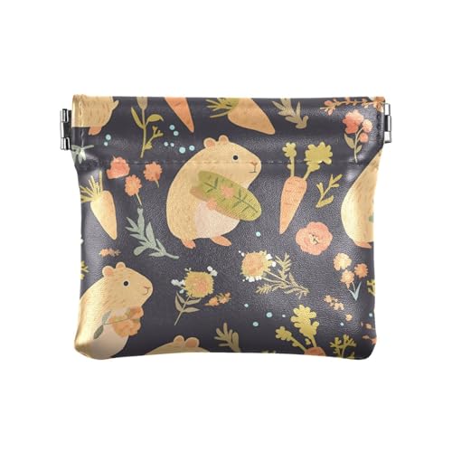 Cartoon Capybara Damen Kleine Leder Münzbörse Geldbörse Niedlich Mini Kleingeld Geldbörse Münzfach für Frau Mädchen von aidingzhi