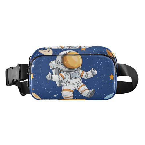 Cartoon-Hüfttasche mit niedlichem Astronauten-Planeten-Motiv, für Damen, Herren, Teenager, Mehrzweck-Schlinge, Brusttasche mit verstellbarem Gurt, für Workout, Laufen, Wandern von aidingzhi