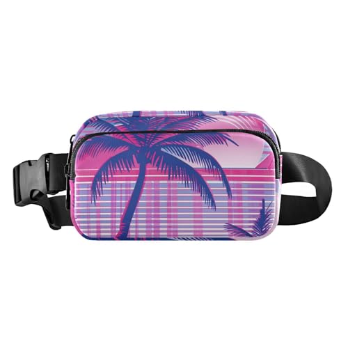 Cocos Gürteltasche im Vaporwave-Stil, schick, trendig, für Damen und Herren, wasserabweisend, mit verstellbarem Gurt, für Reisen, Einkaufen, Laufen von aidingzhi