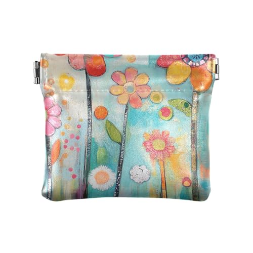 Damen-Geldbörse aus Leder, mit Blumenmuster, einzigartiger Kartenhalter für Männer und Frauen von aidingzhi