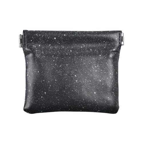 Dunkelschwarze, glitzernde Sternenhell-Damen-Münzgeldbörse, Leder, praktischer Schmuck für Damen und Mädchen von aidingzhi