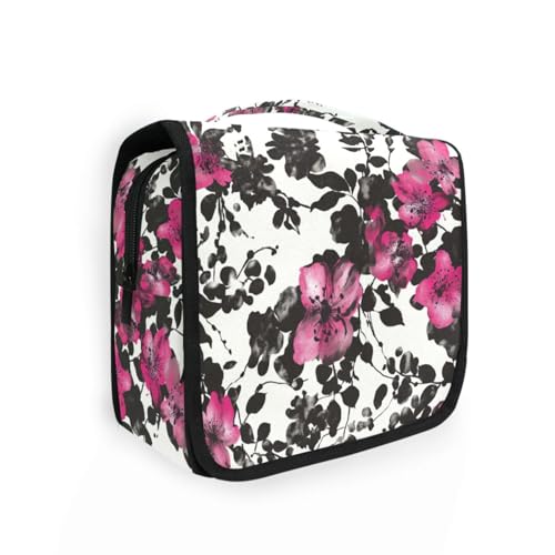 Elegante Reisetasche mit roten Blumen und Haken zum Aufhängen, leichte Reisetasche für Damen, mit Fächern und Griff Elegante Reisetasche mit roten Blumen und Haken zum Aufhängen, leichte Reisetasche für Damen, mit Fächern und Griff von aidingzhi