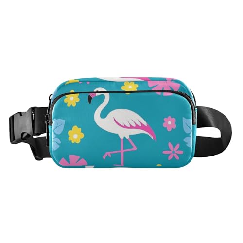 Elegante Umhängetasche mit Flamingo-Blume, Pfirsich, modische Umhängetasche, Hüfttasche für Damen, Herren, Teenager, Mehrzweck-Umhängetasche mit verstellbarem Riemen für Reisen, Einkaufen, Laufen Elegante Umhängetasche mit Flamingo-Blume, Pfirsich, modische Umhängetasche, Hüfttasche für Damen, Herren, Teenager, Mehrzweck-Umhängetasche mit verstellbarem Riemen für Reisen, Einkaufen, Laufen von aidingzhi
