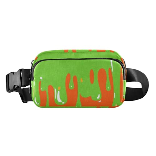 Fashion Street Graffiti Malerei Grün Orange Mode Hüfttasche Crossbody Tasche für Damen Herren Teenager Große Kapazität Bauchtasche Gürtel mit verstellbarem Gurt für Reisen Laufen Wandern von aidingzhi