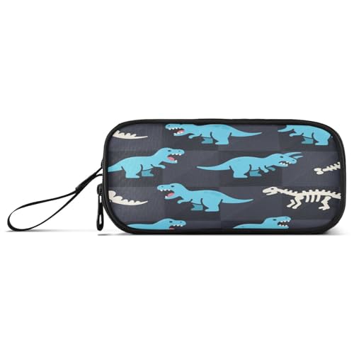 Federmäppchen mit Dinosaurier-Totenkopf-Motiv, Nylon, große Kapazität, Federmäppchen, Schule, Schreibwaren für College-Jugendliche von aidingzhi