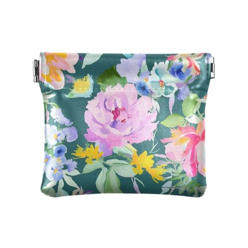 Fresh Spring Lebendige Blumen Frauen Leder Münzbörse Fancy Change Wallet für Mädchen Frauen Damen von aidingzhi