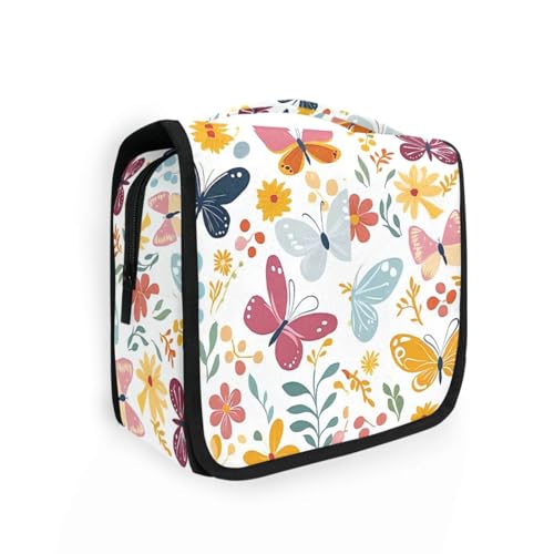Frühlings-Make-up-Tasche mit Schmetterlingen, leichte Kosmetiktasche für Damen, Reisegröße, Zubehör von aidingzhi