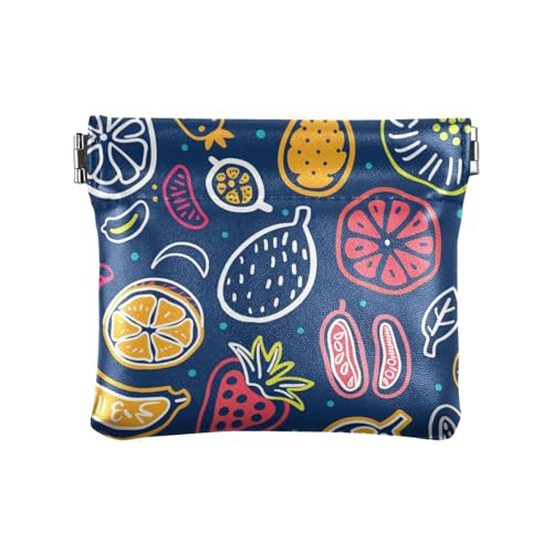 Fruits Damen Leder Bargeld Geldbörse Wasserdichte Kosmetiktasche für Mädchen Damen Handtasche von aidingzhi