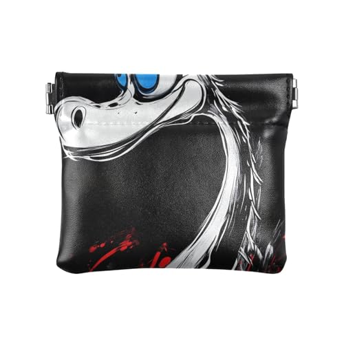 Funny Dino Geldbörse für Damen, Leder, niedlicher Kleingeldhalter, Karten-Organizer für Frauen, Jungen, Mädchen, Schwarz von aidingzhi